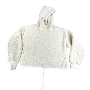 Under Armour Sherpa Hoodie XL Cropped Plush Comfort Spellout Be Seen Pullover